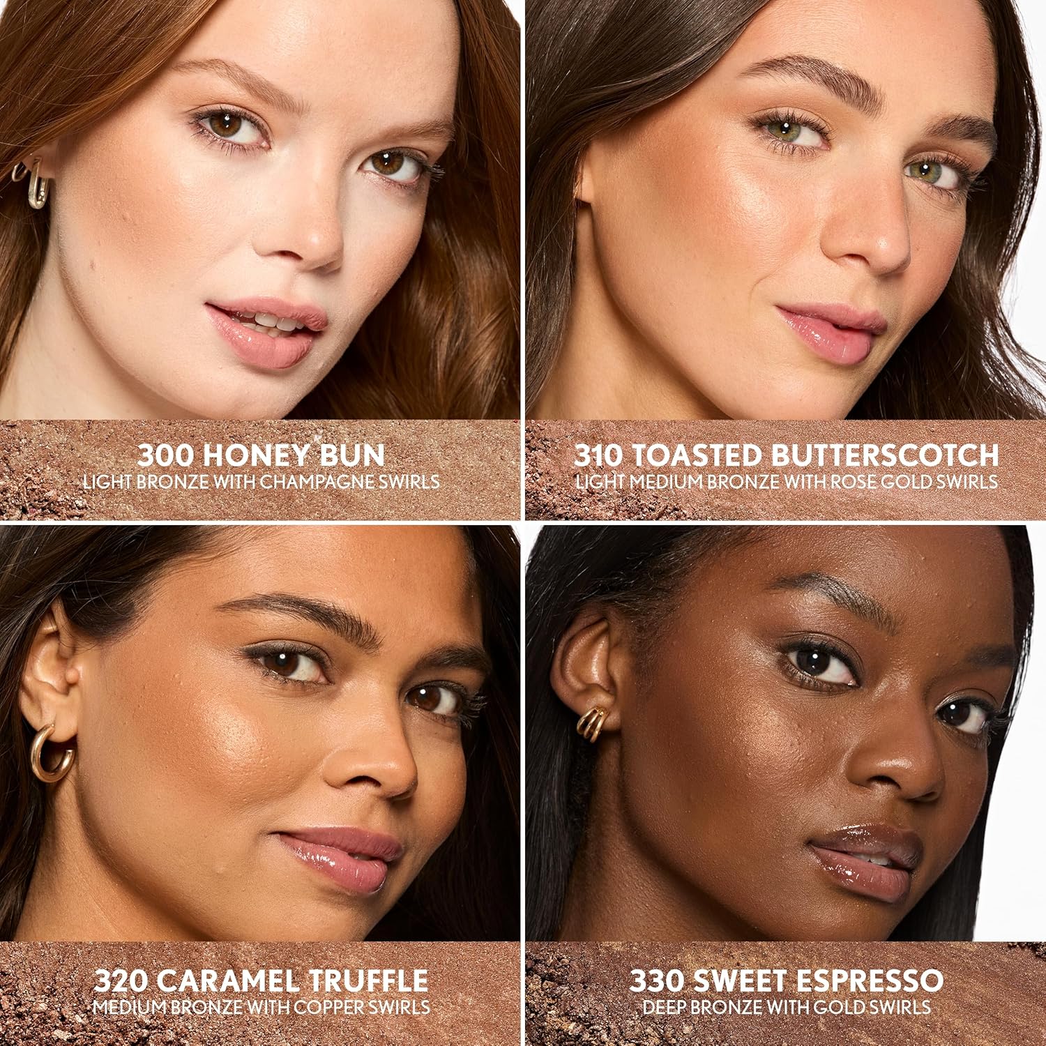 COVERGIRL TruBlend Skin Enhancer Baked Luminous Bronzer, with Hyaluronic Acid & White Rose Extract, Blends Seamlessly - 300 Honey Bun (Light Bronze with Champagne Swirls) - Image 3