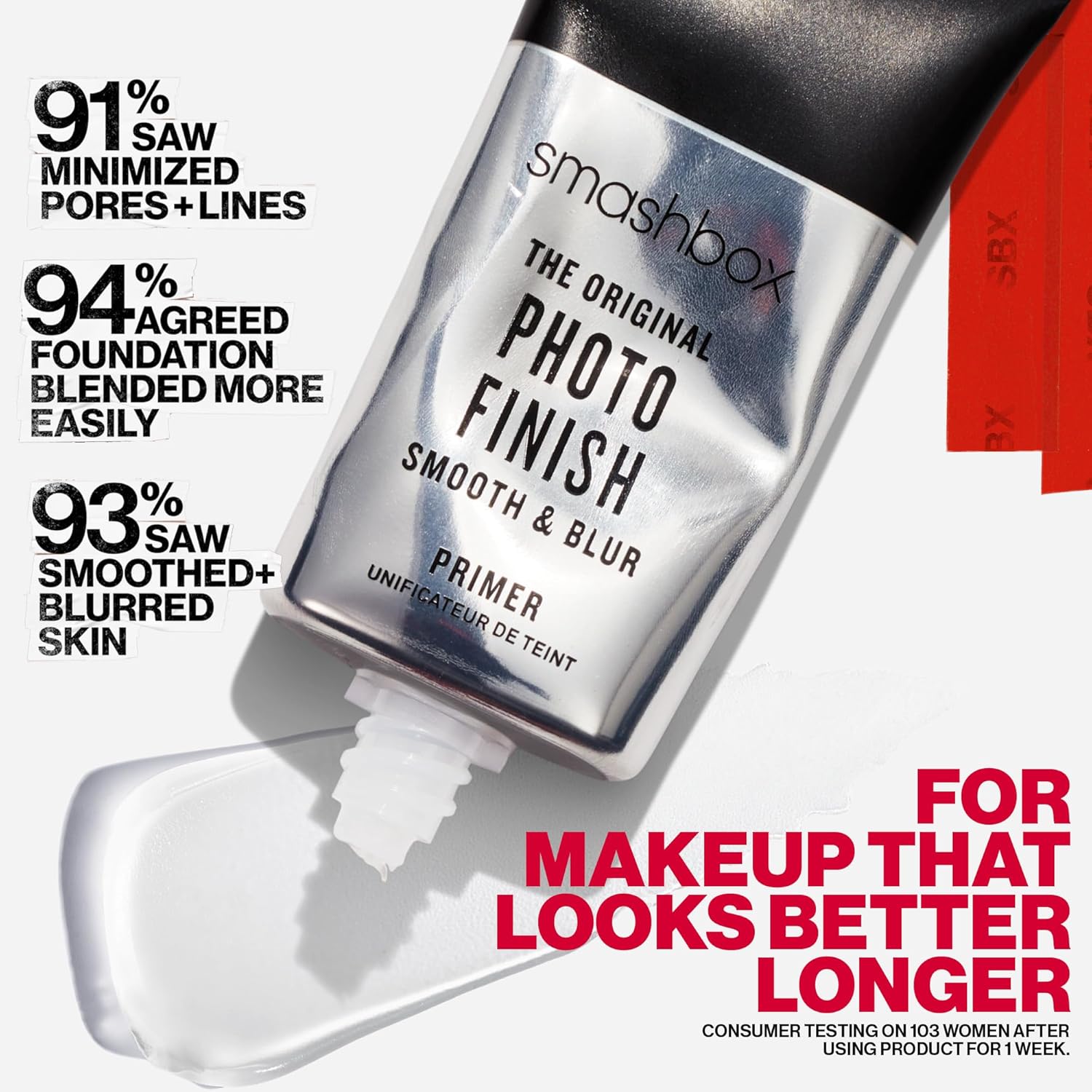 Smashbox The Original Photo Finish Smooth & Blur Makeup Primer | Instantly Smooths and Blurs Fine Lines and Pores | Vitamins A + E - Image 7