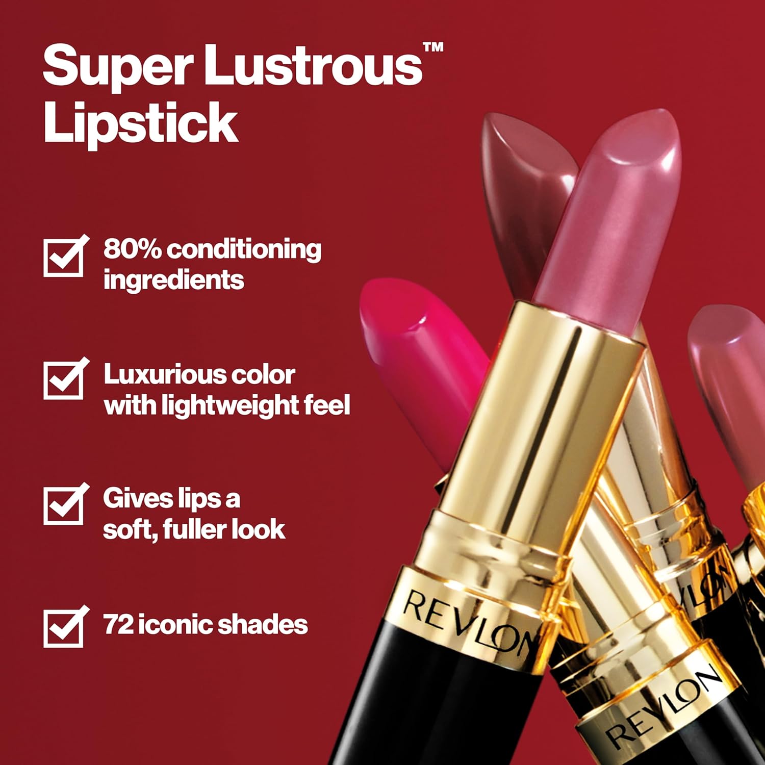 Revlon Super Lustrous Lipstick, Creamy Formula For Soft, Fuller-Looking Lips, Moisturized Feel, 520 Wine With Everything, 0.15 oz - Image 4