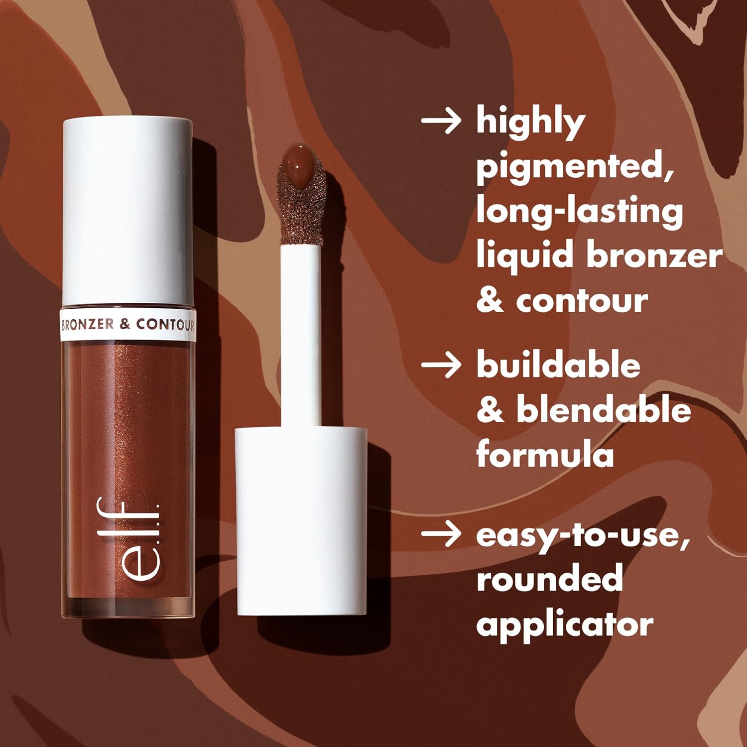 e.l.f. Camo Liquid Bronzer & Contour, Silky Highly Pigmented Formula, Creates a Long-Lasting Bronzed Glow & Natural Look, Vegan & Cruelty-Free, 3 Light - Image 5