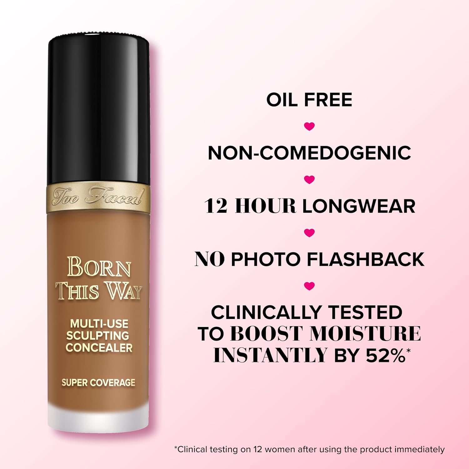 Too Faced Born This Way Super Coverage Multi-Use Concealer | Full Coverage, Non-Comedogenic, Oil Free + Long Lasting Concealer | Hyaluronic Acid, Coconut Water + Alpine Rose - Image 6