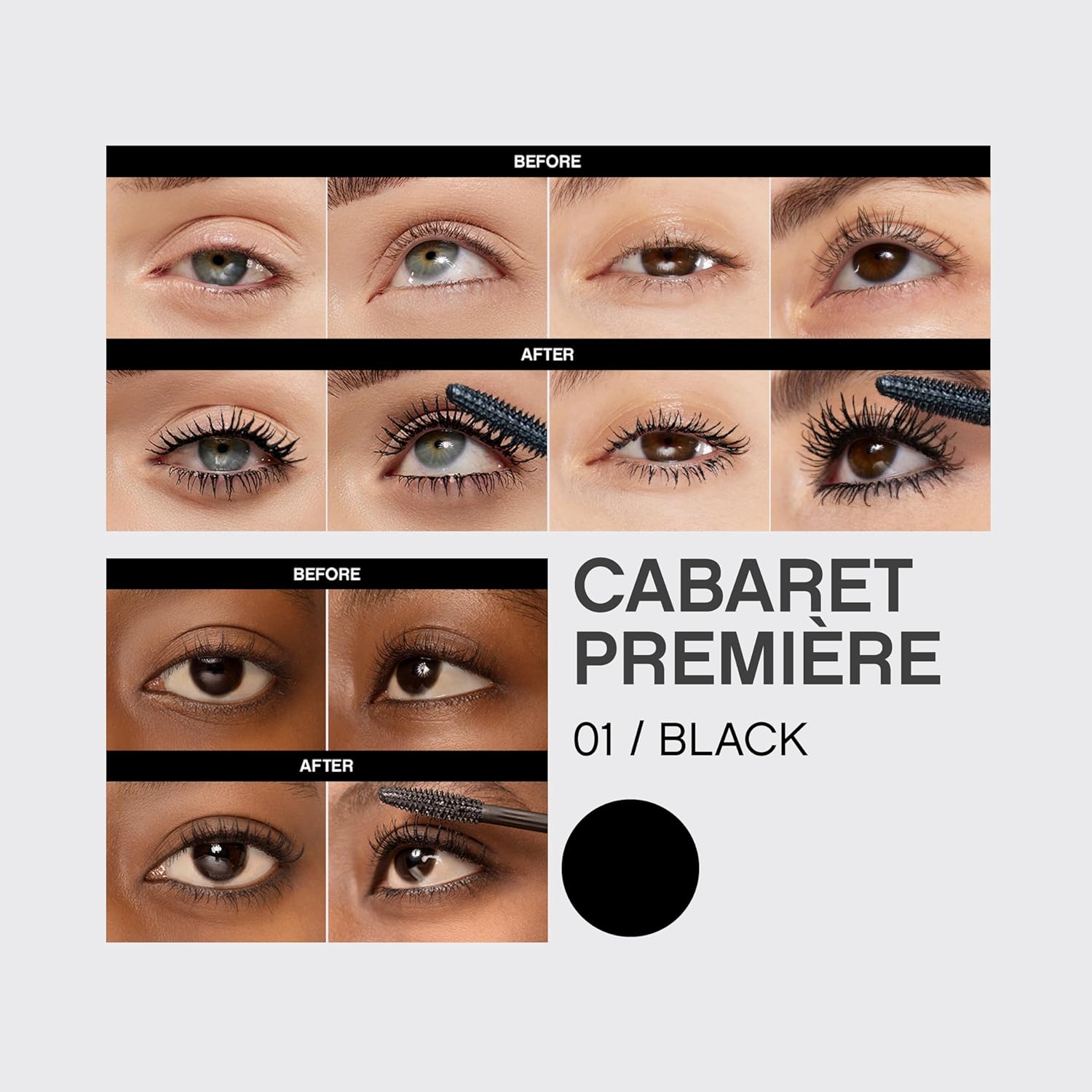 Vivienne Sabó Cabaret Premiere Black Mascara, Volume and Length, Defining, Curling, No Flaking, No Clumping, Smudge Proof, Washable, Cruelty-Free, Made in Europe, (01 Black), 0.3 Fl Oz, 1 Pack - Image 4