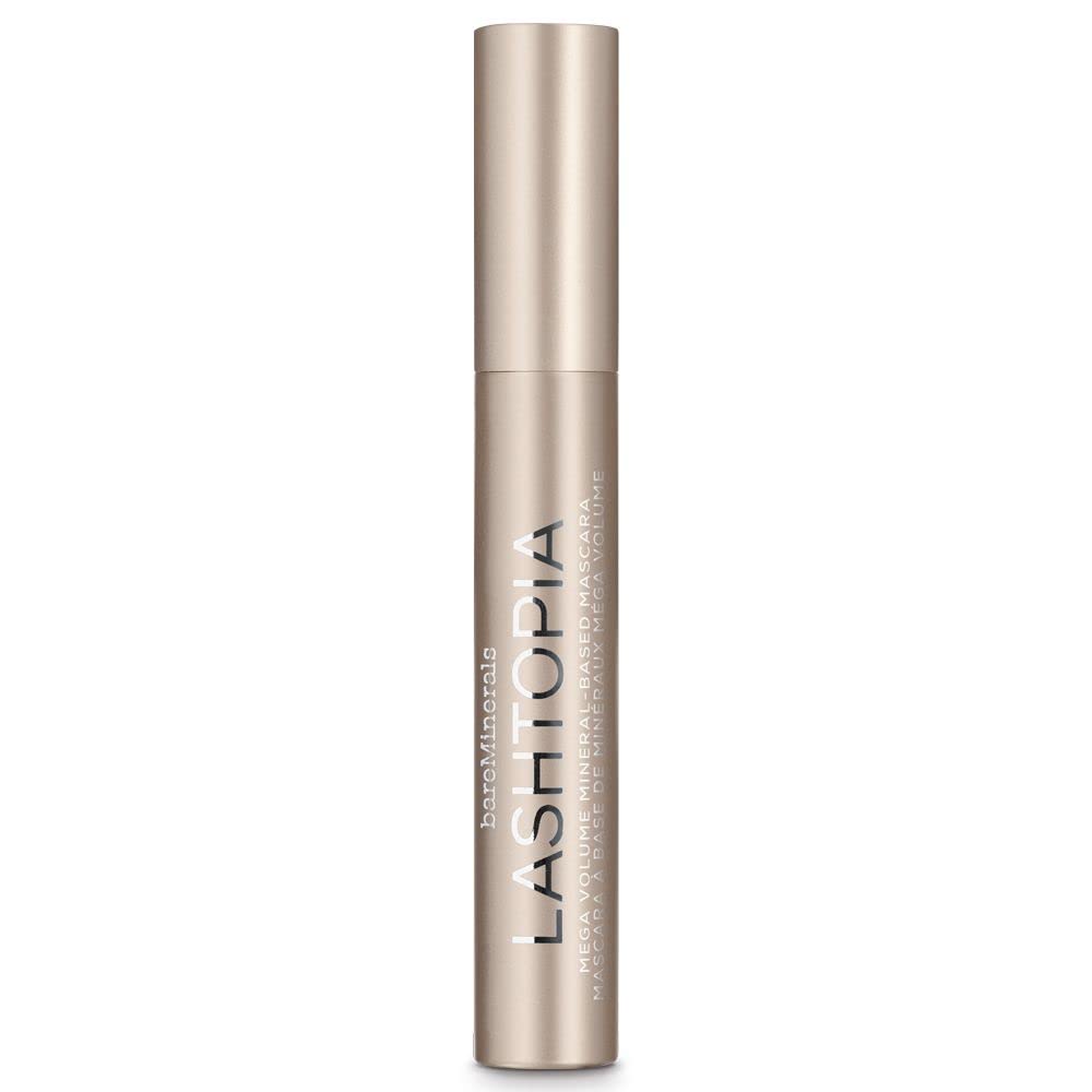 bareMinerals Lashtopia Mega Volume Mineral-Based Black Mascara, 10X More Volume, Whipped Mousse-Like Formula, Fanned-Out Fullness, Nourishes & Conditions Lashes, Clump- & Flake-Resistant, Vegan - Image 2