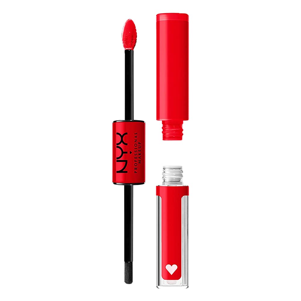 NYX PROFESSIONAL MAKEUP Shine Loud, Long-Lasting Liquid Lipstick with Clear Lip Gloss - Rebel In Red (Warm Red) - Image 2
