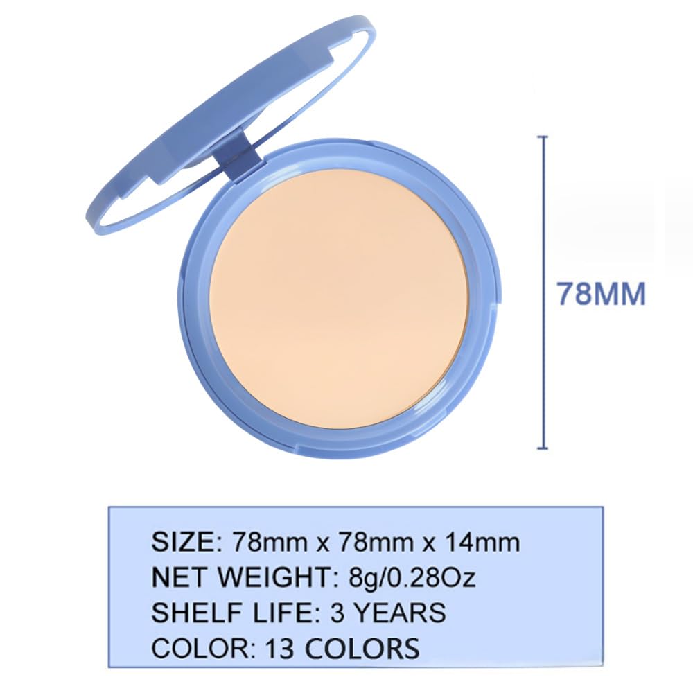 evpct Oil Control Pressed Face Powder Compact for Women, Translucent Setting Powder Makeup Foundation for Women, Waterproof Long Lasting Lightweight, polvo compacto de maquillaje, 01 Classic Ivory - Image 7