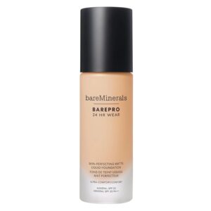 bareMinerals Barepro Performance Wear Liquid Foundation SPF 20, Breathable Makeup for Face, Full Coverage, 24HR Wear, Natural Matte Finish, Vegan