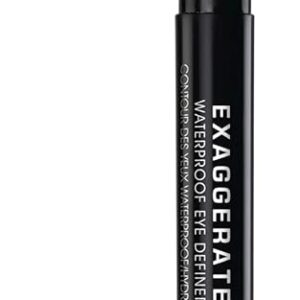 Rimmel London Exaggerate Waterproof Eye Definer Eyeliner, Highly Pigmented, Long-Wearing, Built-In Smudger, 262, Blackest Black, 0.01oz