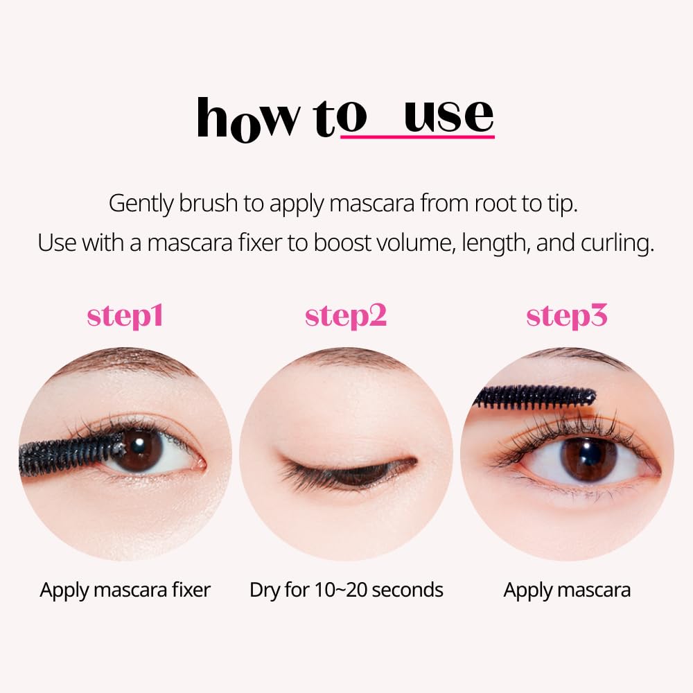 ETUDE Curl Fix Mascara Black 1+1 Set, Lash Mascara, Strong Curl Up, Long-Lasting, Waterproof, Light-Weight, Korean Makeup, Beauty, Vegan Certified (0.27 * 2 Fl Oz) - Image 7