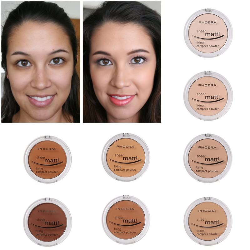 2 Pack PHOERA Matte Face Powder, Control Oil Brighten Skin Color Cover Blemish Makeup Face Setting Setting Powder Foundation。(201-Translucent) - Image 6