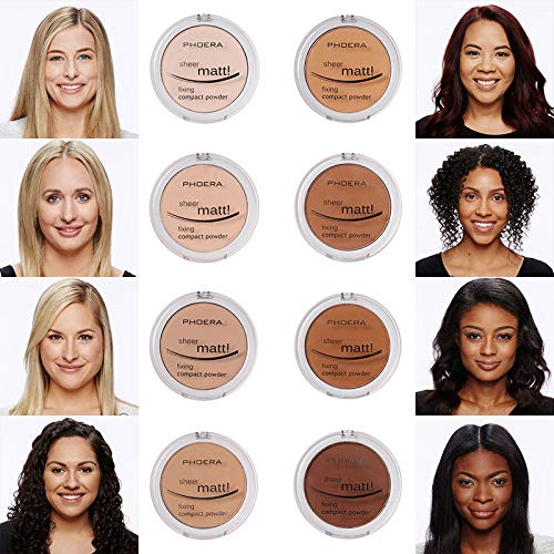 2 Pack PHOERA Matte Face Powder, Control Oil Brighten Skin Color Cover Blemish Makeup Face Setting Setting Powder Foundation。(201-Translucent) - Image 3