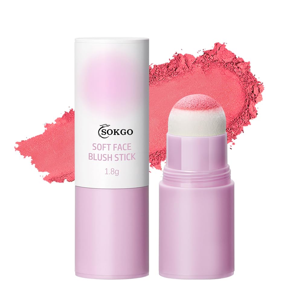 Soft Face Blush Stick, Matte Natural Long Lasting Blush for a Flawless Finish, Creamy Blendable Formula for All Skin Types, Everyday Wear Professional Quality Makeup (Shy pink, Large) - Image 9