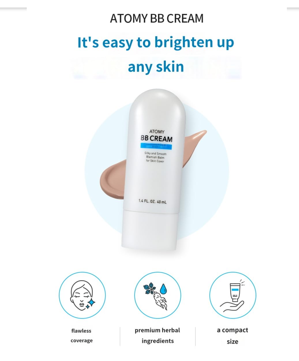 A.t.o.m.y BB Cream SPF 30 PA++ – Radiant Coverage with Hydrating & Anti-Aging Benefits | Lightweight Korean Beauty Balm (1.35 fl oz) x 2pcs - Image 3