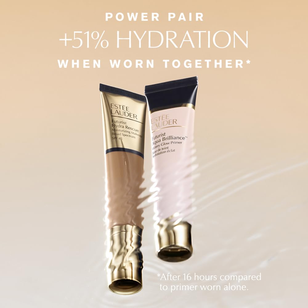 Estée Lauder Futurist Aqua Brilliance Watery Glow Makeup Primer with Hylauronic Acid for Triple Moisture - Image 3