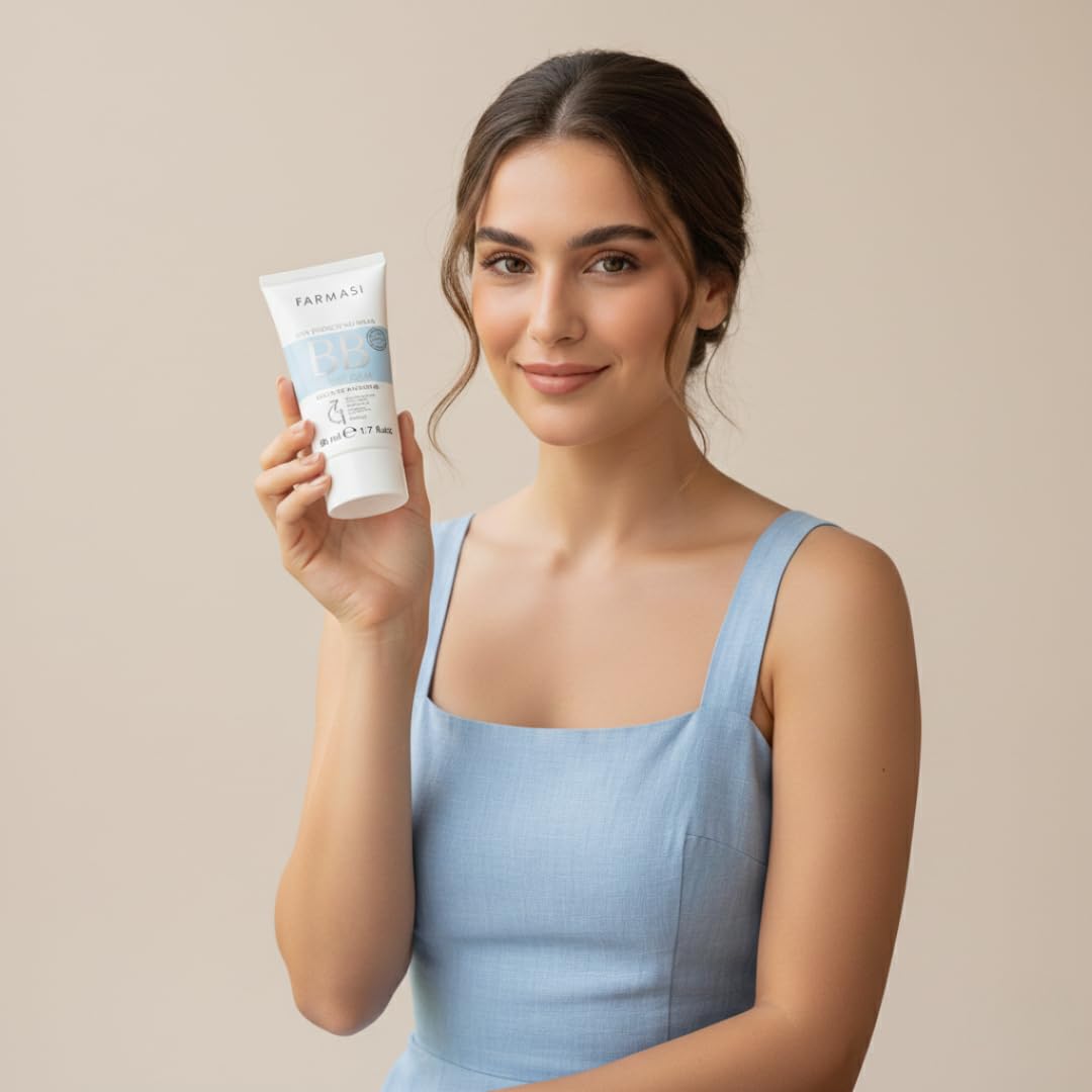 FARMASi BB Cream Beauty Balm, Tinted Moisturizer with SPF 15, Lightweight Matte Finish, Buildable Coverage Face Makeup, 1.7 fl oz, 02 Light to Medium - Image 3