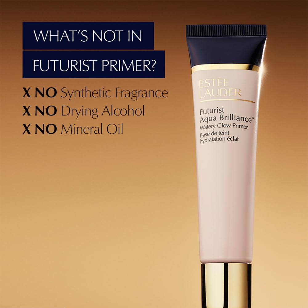 Estée Lauder Futurist Aqua Brilliance Watery Glow Makeup Primer with Hylauronic Acid for Triple Moisture - Image 5