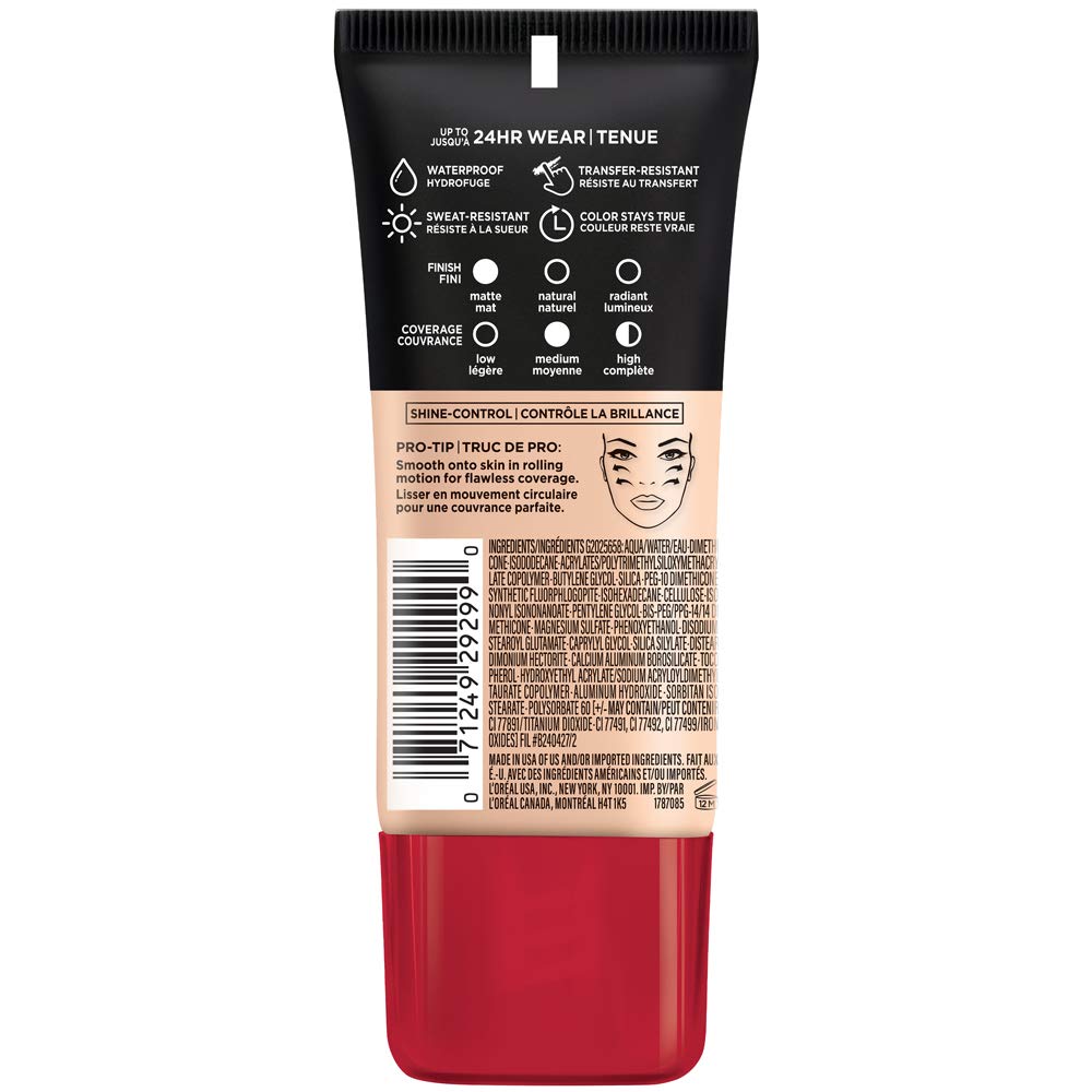 L'Oreal Paris Cosmetics Makeup Infallible Pro-Matte Liquid Longwear Foundation, Classic Ivory, 1 fl oz - Image 2