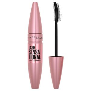 Maybelline Lash Sensational Washable Mascara, Lengthening and Volumizing for a Full Fan Effect, Very Black, 1 Count