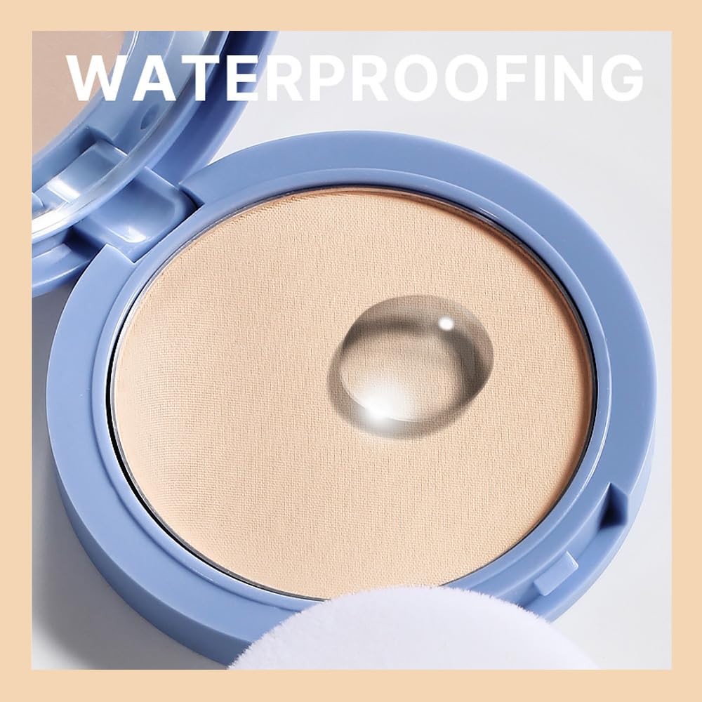 evpct Oil Control Pressed Face Powder Compact for Women, Translucent Setting Powder Makeup Foundation for Women, Waterproof Long Lasting Lightweight, polvo compacto de maquillaje, 01 Classic Ivory - Image 5