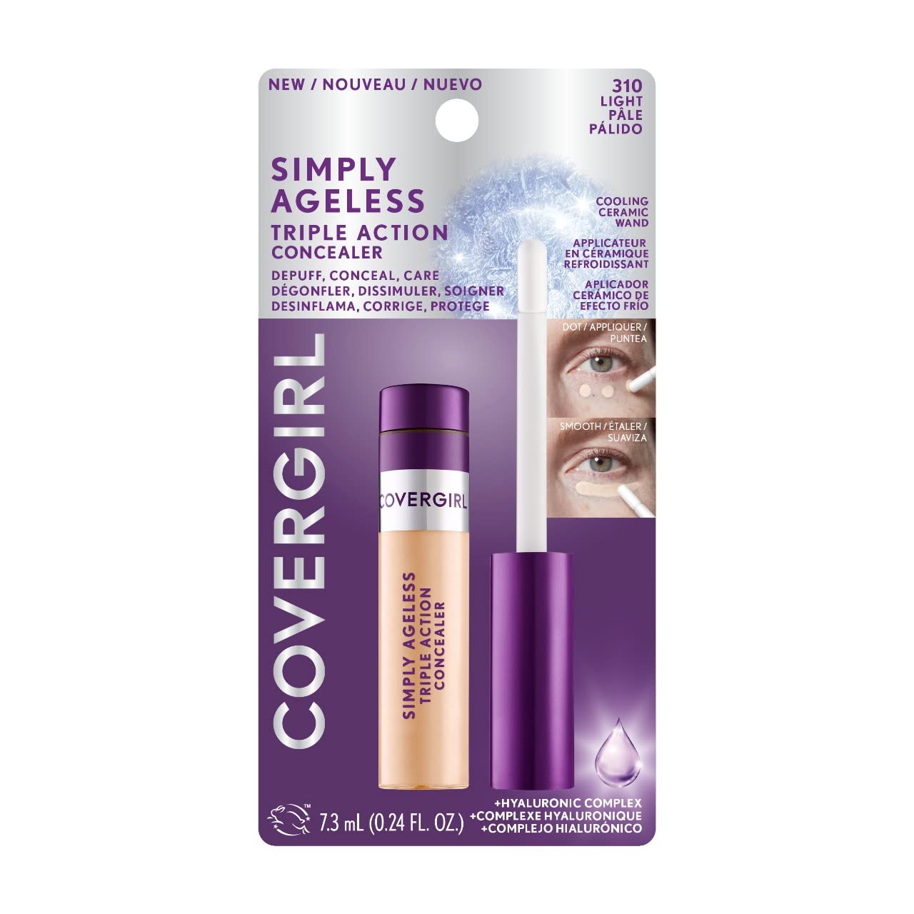 COVERGIRL Simply Ageless Triple Action Concealer, Light, Pack of 1 - Image 8