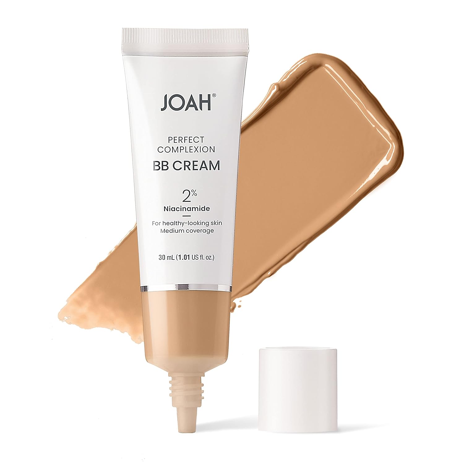 JOAH Beauty Perfect Complexion BB Cream with Hyaluronic Acid and Niaciminade, Korean Makeup with Medium Buildable Coverage, Evens Skin Tone, Lightweight, Semi Matte Finish, Light with Warm Undertones - Image 2