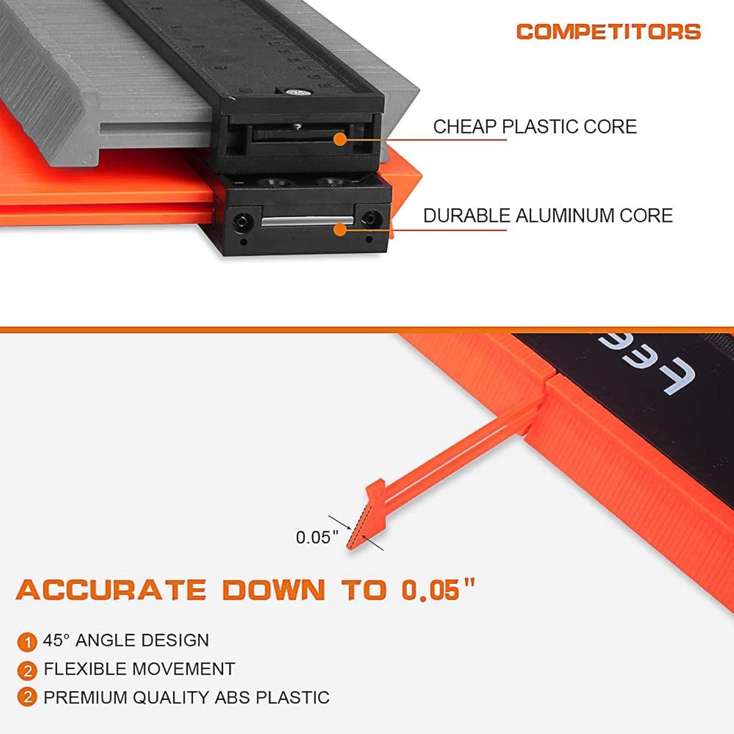 Contour Gauge (12 Inch) with Lock Profile Tool, Birthday Gifts for Men Dad Husband Him Super Contour Duplicator Men Gifts Woodworking Tools Carpenter Tools Construction Outline Angle Measuring Tool - Image 10