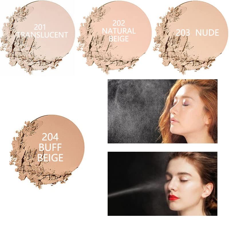 2 Pack PHOERA Matte Face Powder, Control Oil Brighten Skin Color Cover Blemish Makeup Face Setting Setting Powder Foundation。(201-Translucent) - Image 7