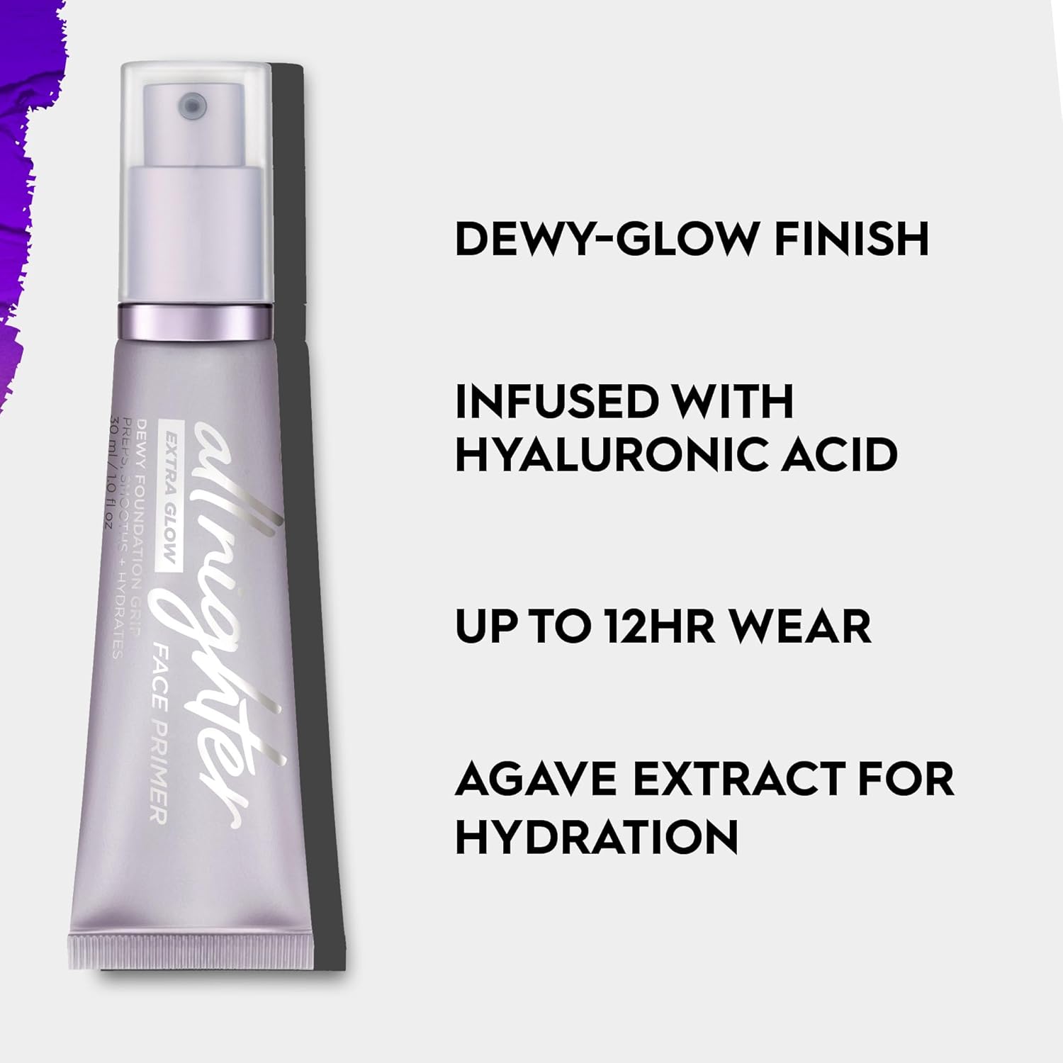 Urban Decay All Nighter Extra Glow Face Primer, Dewy Finish, Smoothing & Hydrating Base for Foundation Face Makeup, Hyaluronic Acid & Agave Extract, Paraben-free - 1 fl oz - Image 3
