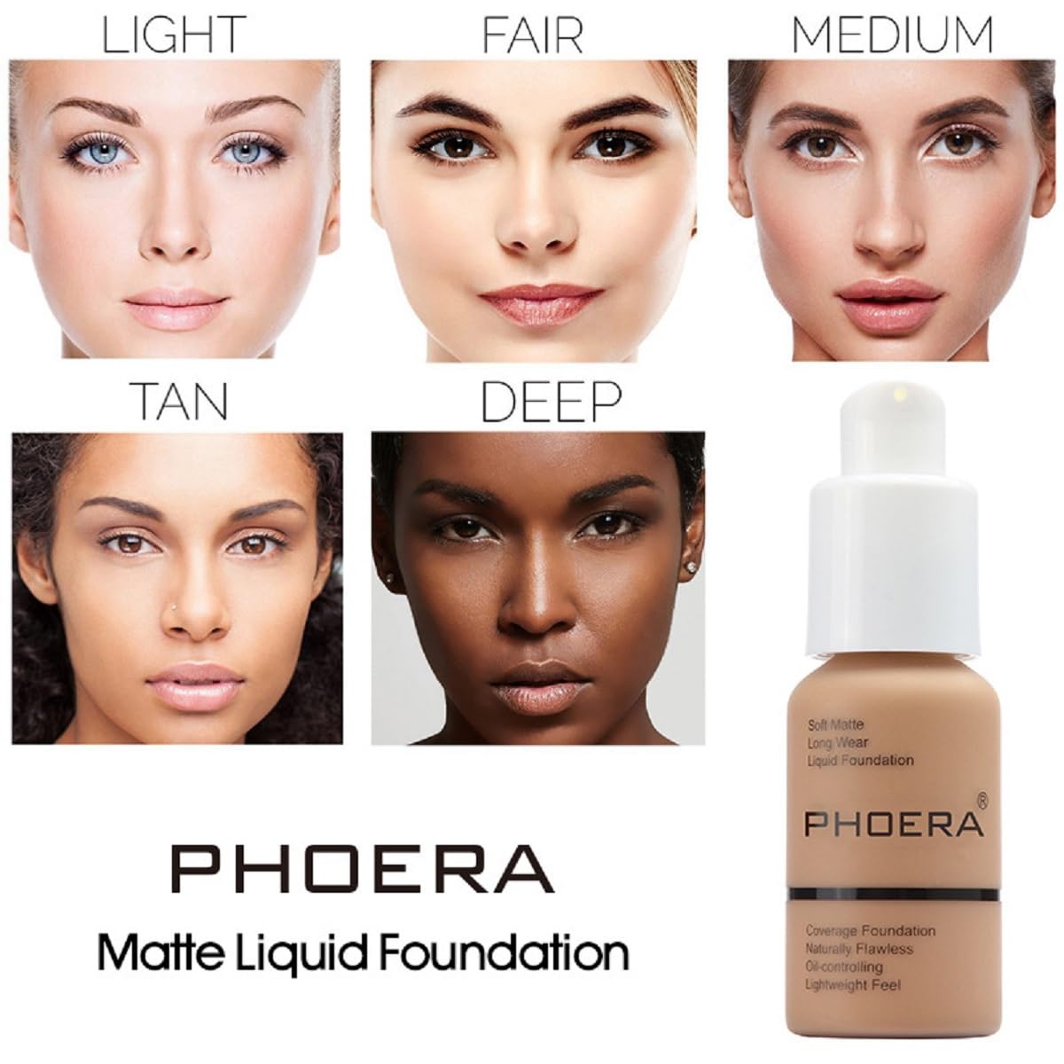 2 Pack PHOERA Foundation 103 Warm Peach Makeup,Full Coverage Foundation for Women and Girls - Image 5