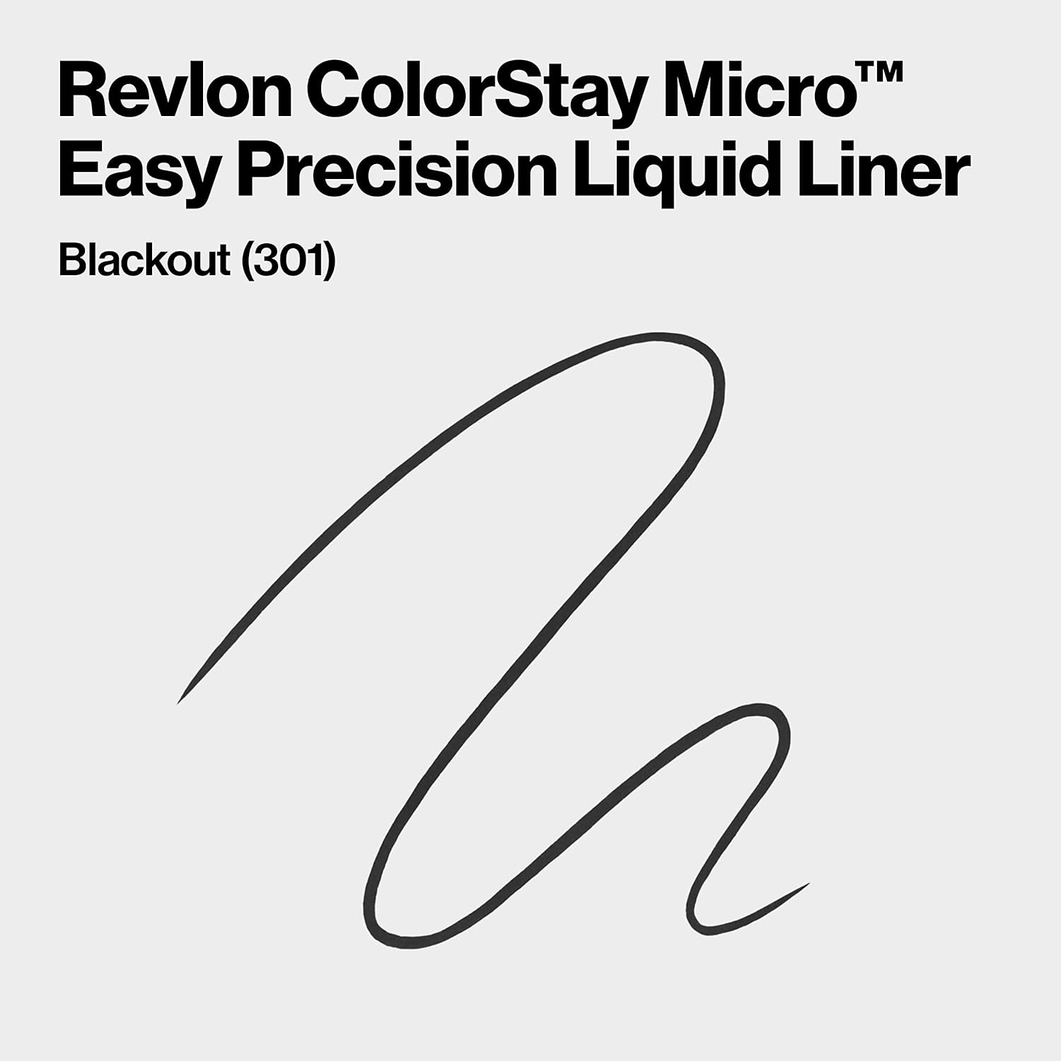 REVLON ColorStay Micro Easy Precision Liquid Eyeliner, Waterproof, Smudgeproof, Longwearing with Felt Tip Applicator, 301 Blackout, 0.057 fl oz - Image 2
