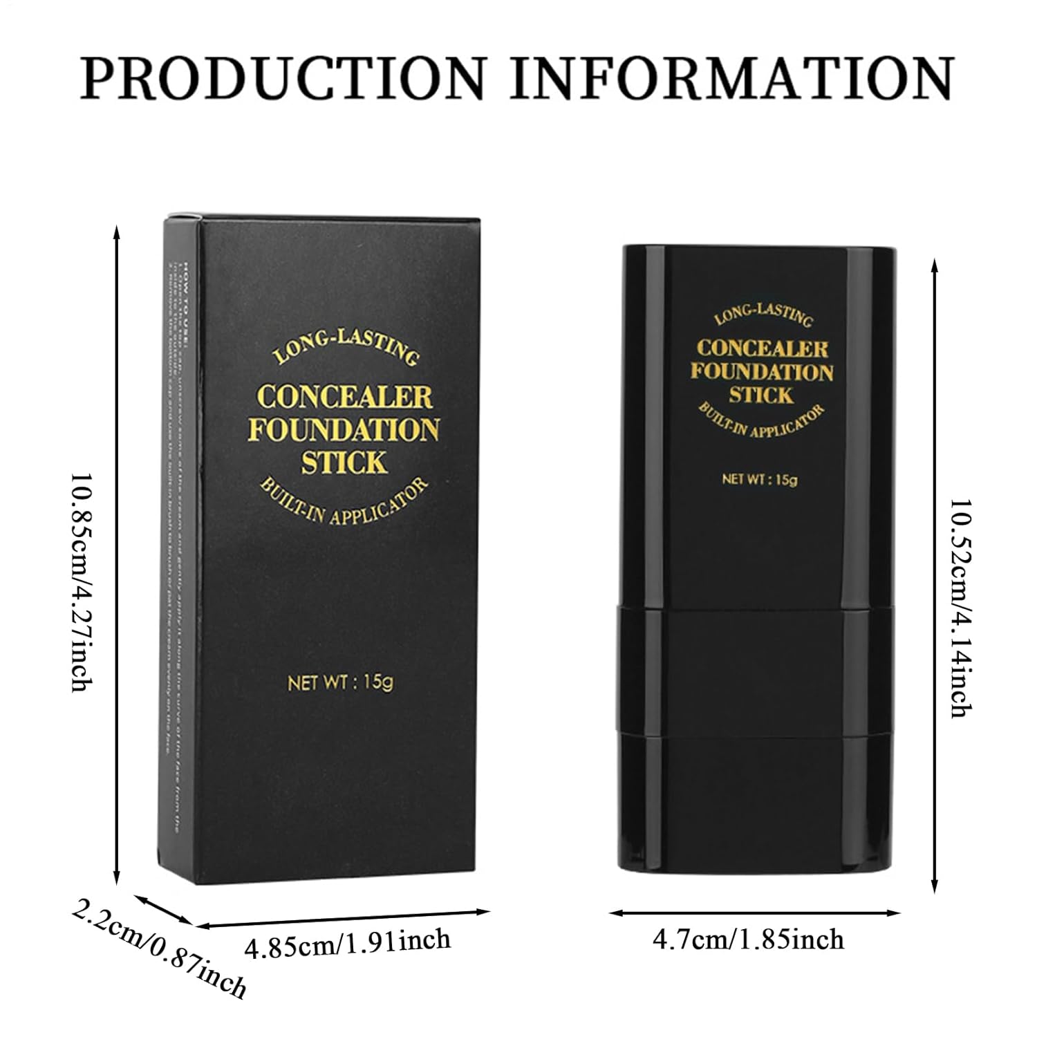 Foundation Makeup Stick - Hydrating Concealer Cream, Double Head Primer, 15g Facial Base Makeup, Smooth Blending Coverage Tool, Long-lasting Face Concealers Creams For Women Girls, Face Primers - Image 3