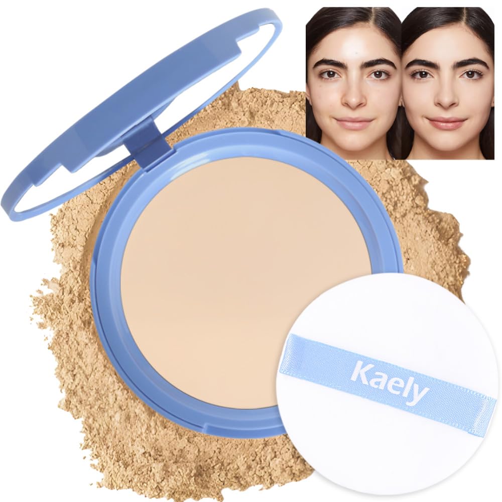 evpct Oil Control Pressed Face Powder Compact for Women, Translucent Setting Powder Makeup Foundation for Women, Waterproof Long Lasting Lightweight, polvo compacto de maquillaje, 01 Classic Ivory - Image 2