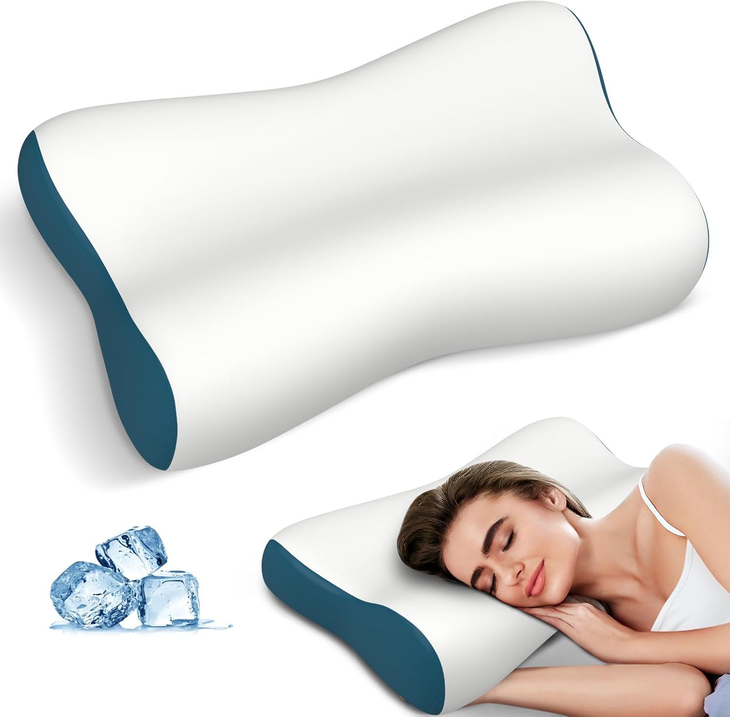Cervical Neck Pillow for Pain Relief, Contour Memory Foam Pillows for Sleeping, Ergonomic Pillow Orthopedic Cooling Pillow Bed Pillow Neck Support for Side Back Stomach Sleepers - Image 2