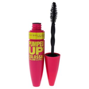 Maybelline Volum’ Express Pumped Up Colossal Mascara, Washable Formula Infused with Collagen for Up To 16x Lash Volume, Glam Black, 1 Count