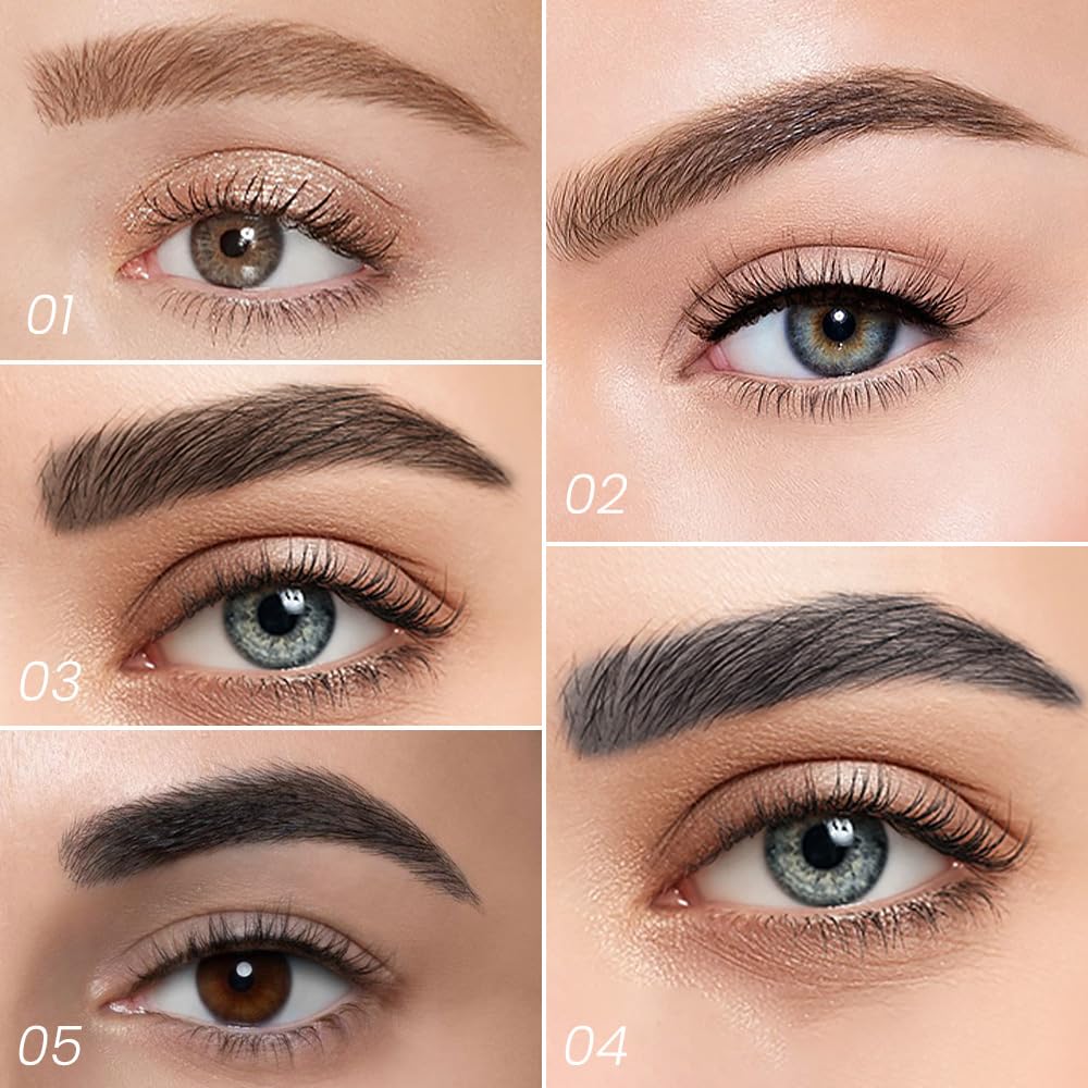 Kaely 2Pcs Eyebrow Pencils for Women, 4 Tip Magical Precise Waterproof Brow Pen, Microblading Eyebrow Contouring Pen, lapiz de cejas 3d Eye Brow Gel, 24h Smudge Proof,05 Black - Image 4