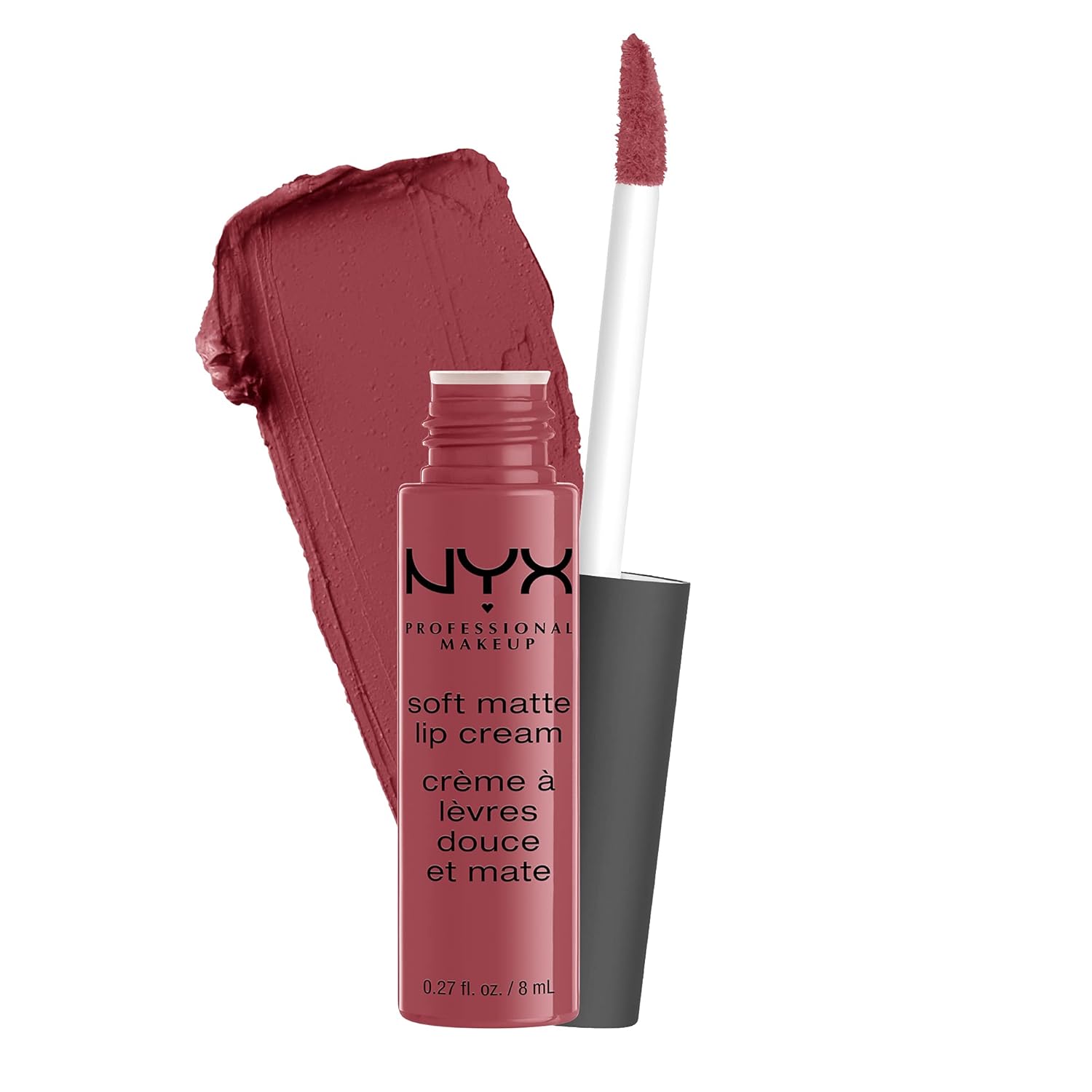 NYX PROFESSIONAL MAKEUP Soft Matte Lip Cream, Lightweight Liquid Lipstick - Budapest (Deep Mauve With Red Undertone) - Image 2