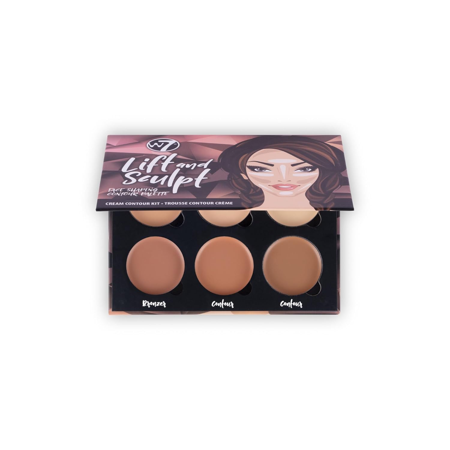 W7 Lift & Sculpt Cream Contour Kit - Concealing, Highlighting & Contouring Makeup Palette - Step-by-Step Instructions Included - Image 2