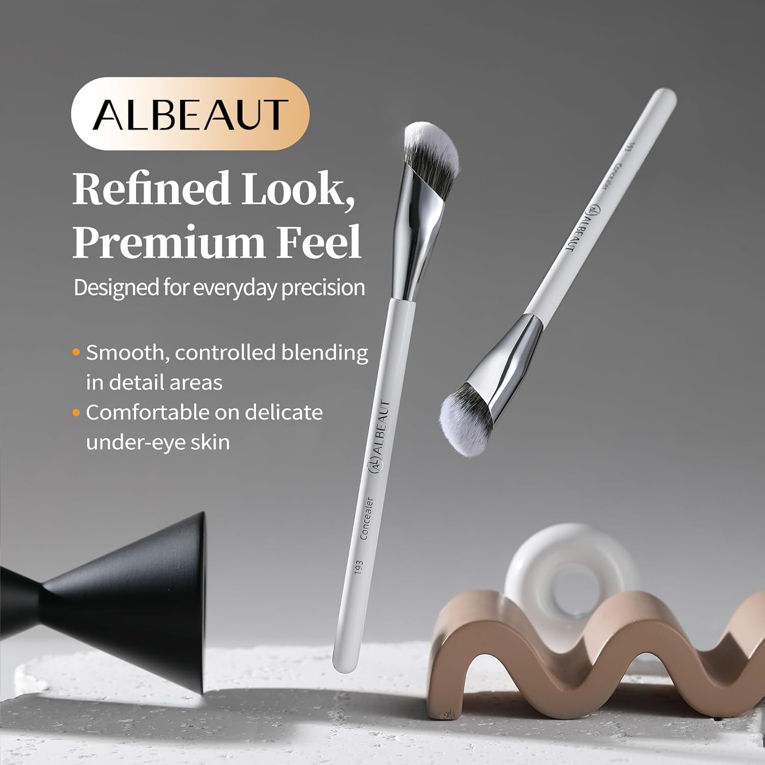 Concealer Brush, Angled Under Eye Makeup Small Foundation Precision Face Blending Brush (193 concealer brush) - Image 7