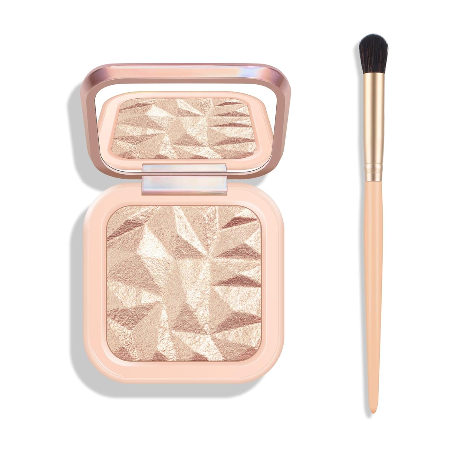 KYDA Face Highlighter Palette, High Glossy Face Illuminator Palette, Natural Glow Finish, Pearl Shimmer Smooth Baked Powder, Lasting Sparkling Champagne Highlighter Makeup-SUN GLOW - Image 2