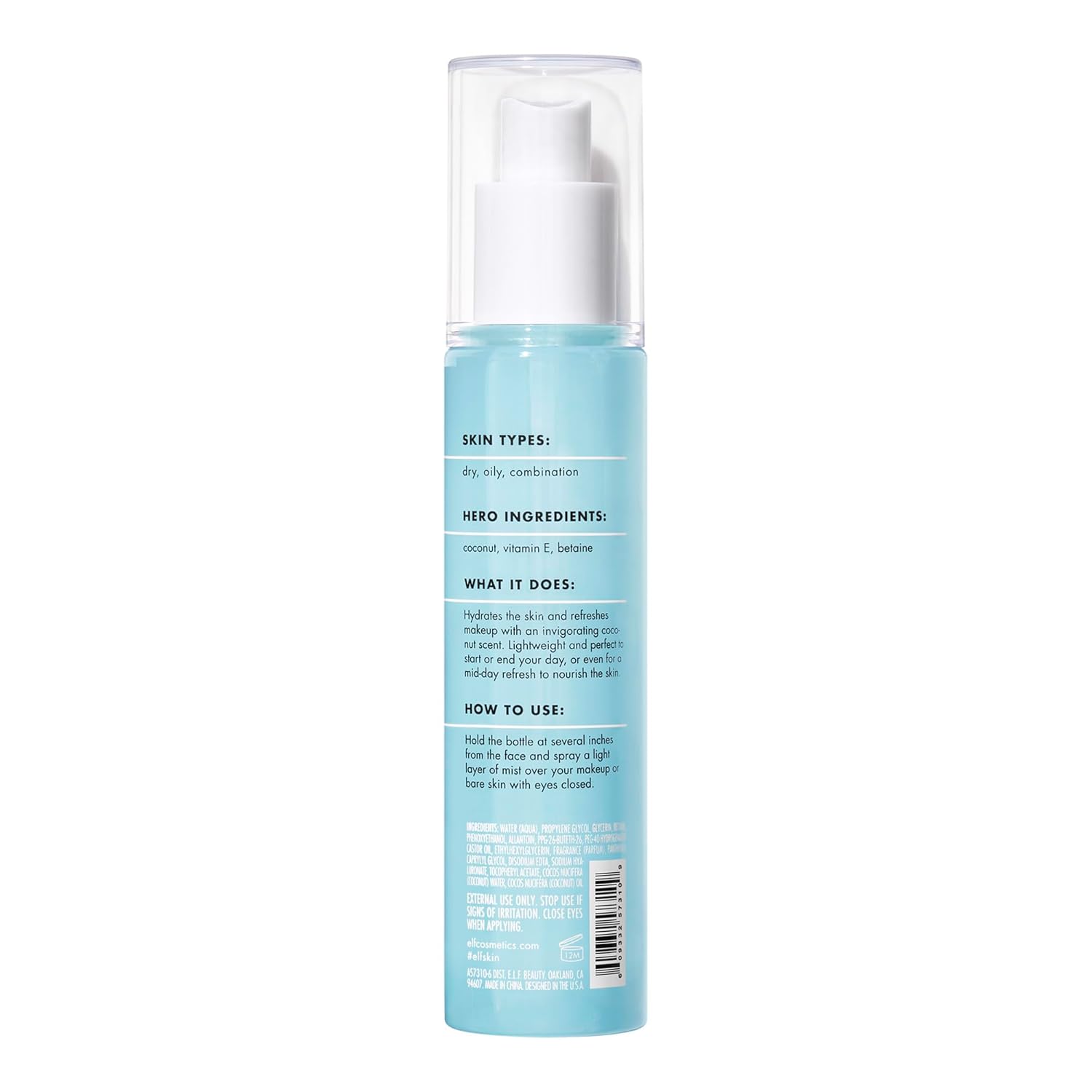 e.l.f. SKIN Holy Hydration! Hydrating Coconut Mist, Refreshes, Soothes & Invigorates Skin, Tropical Scent, 2.7 Fl Oz (Pack of 1) - Image 4