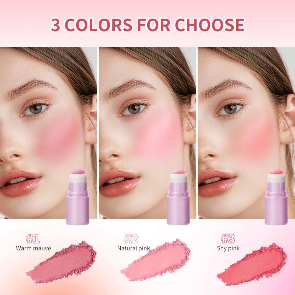 Soft Face Blush Stick, Matte Natural Long Lasting Blush for a Flawless Finish, Creamy Blendable Formula for All Skin Types, Everyday Wear Professional Quality Makeup (Shy pink, Large) - Image 7