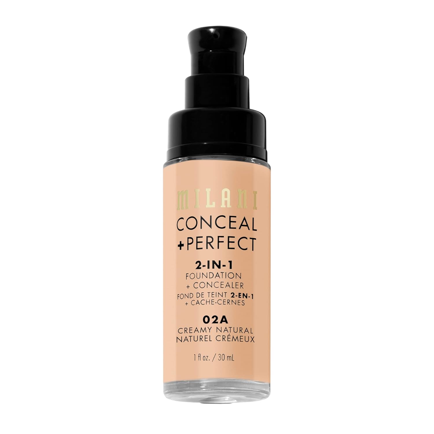 Milani Conceal + Perfect 2-in-1 Foundation + Concealer for a Flawless Complexion, Under Eye Corrector, Cover Redness and Imperfections, Waterproof and Sweatproof - Creamy Natural - Image 4