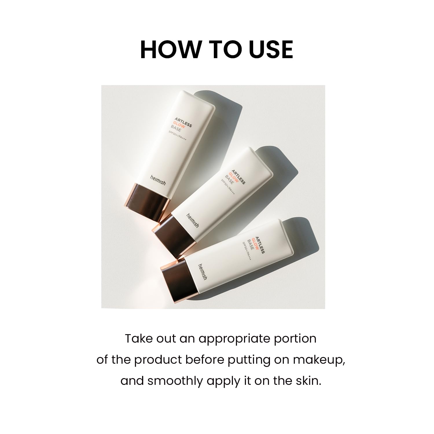 HEIMISH Artless Glow Base 1.35fl.oz/40ml, Multipurpose Makeup Base, Primer, Highlighter, Tone Up Sunscreen for face, Lightweight, Non-greasy, Hydrating, Natural Finish with SPF 50+ PA++++ - Image 8