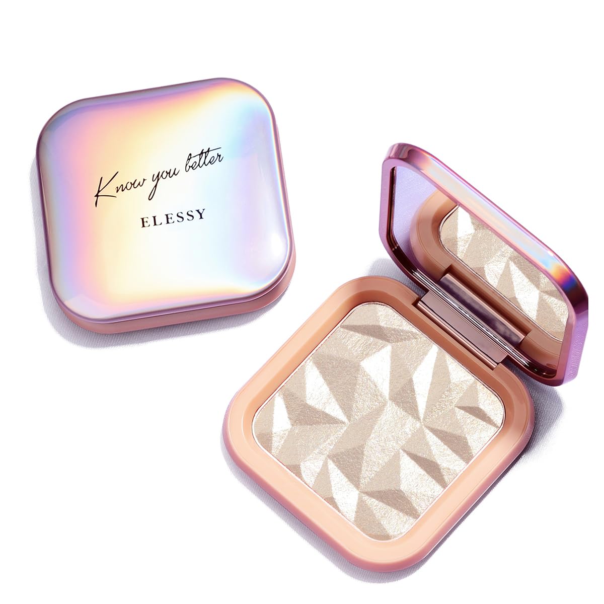 ELESSY Highlighter Makeup Palette,Face Glitter illuminator Palette,Natural Sparkling Finish Highlighter Powder,High Glossy Shimmer Smooth Baked Powder,Lasting Shining Highlighter Palette -SUN GLOW - Image 2