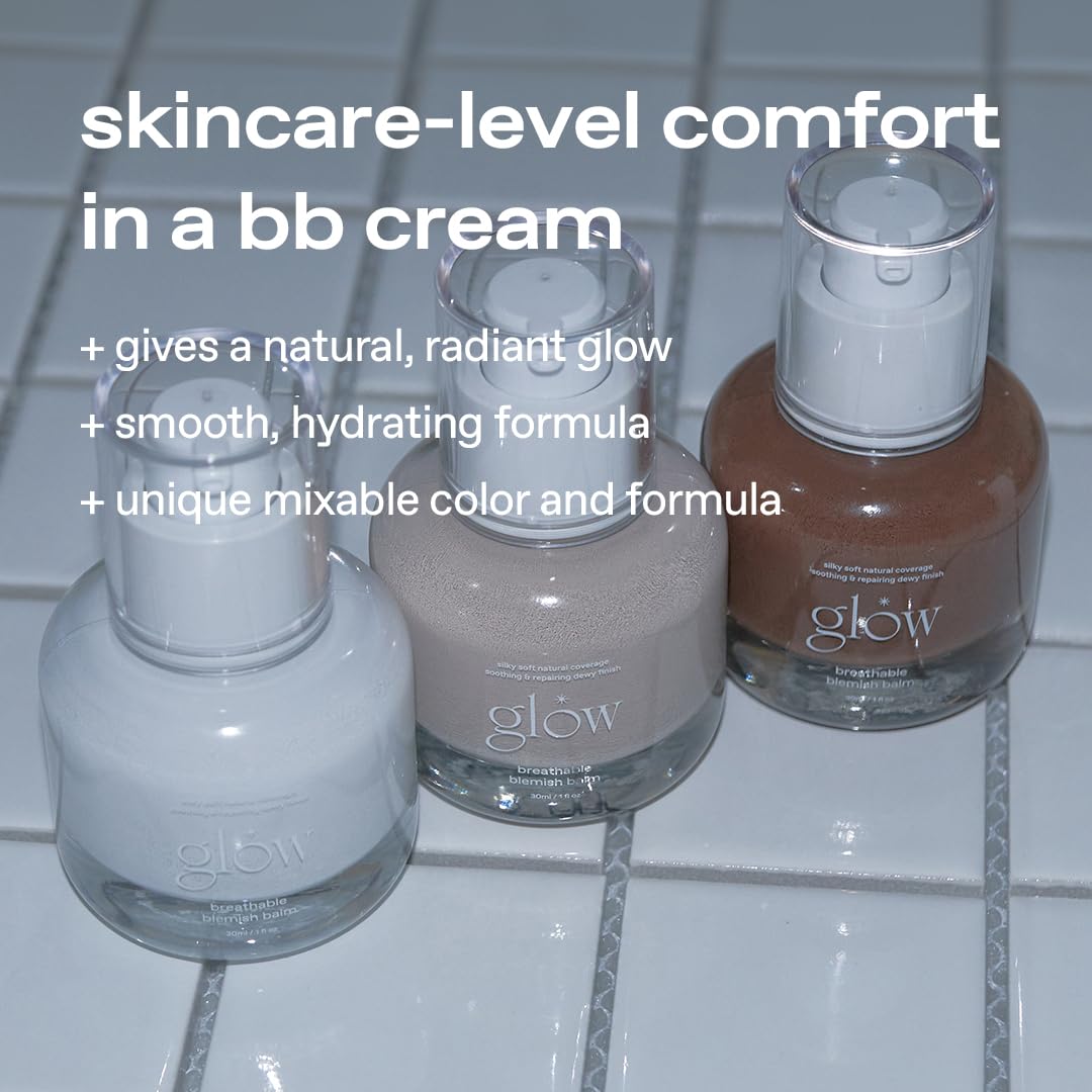 glow breathable blemish balm #one | medium-coverage bb cream & tinted moisturizer | skincare-like finish with green tea leaf water infusion | healthy radiant non-comedogenic | 1 fl oz - Image 5