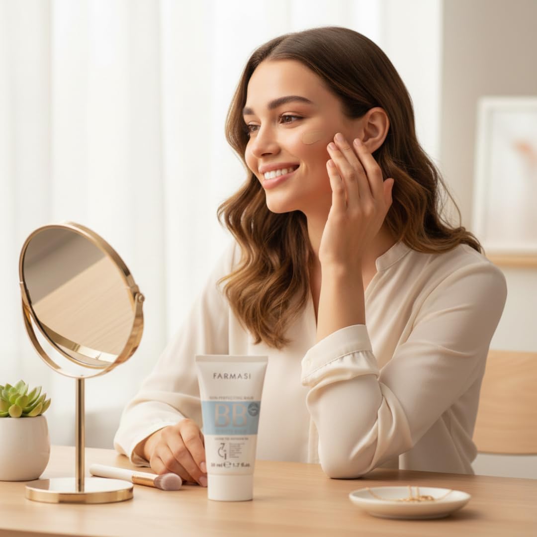 FARMASi BB Cream Beauty Balm, Tinted Moisturizer with SPF 15, Lightweight Matte Finish, Buildable Coverage Face Makeup, 1.7 fl oz, 02 Light to Medium - Image 9