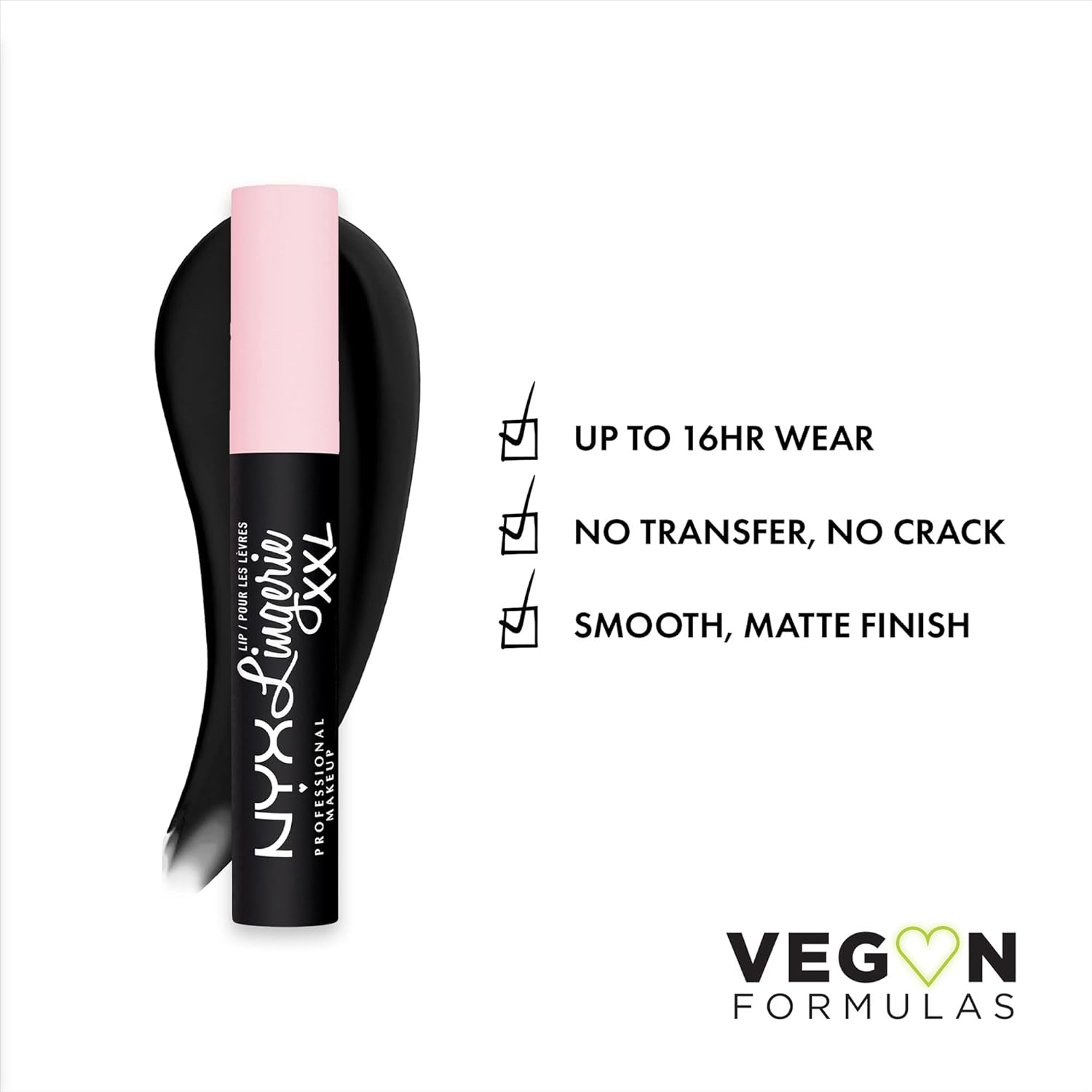 NYX PROFESSIONAL MAKEUP Lip Lingerie XXL Matte Liquid Lipstick - Naughty Noir (Black) - Image 3