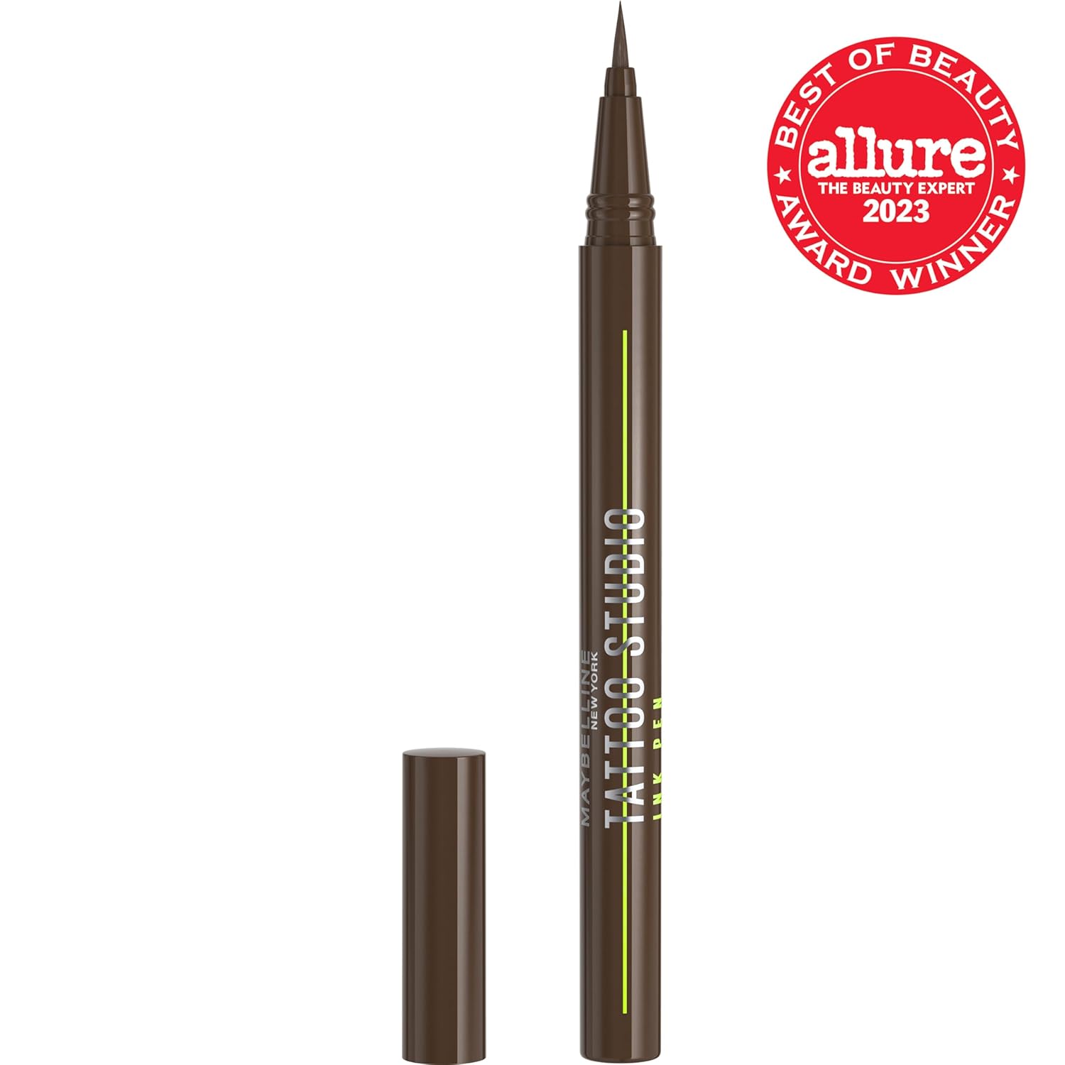 Maybelline Tattoo Studio Ink Pen Liquid Eyeliner, Up to 24 Hours of Wear, Waterproof & Smudge-Resistant Make Up, Brown, 1 Count - Image 2