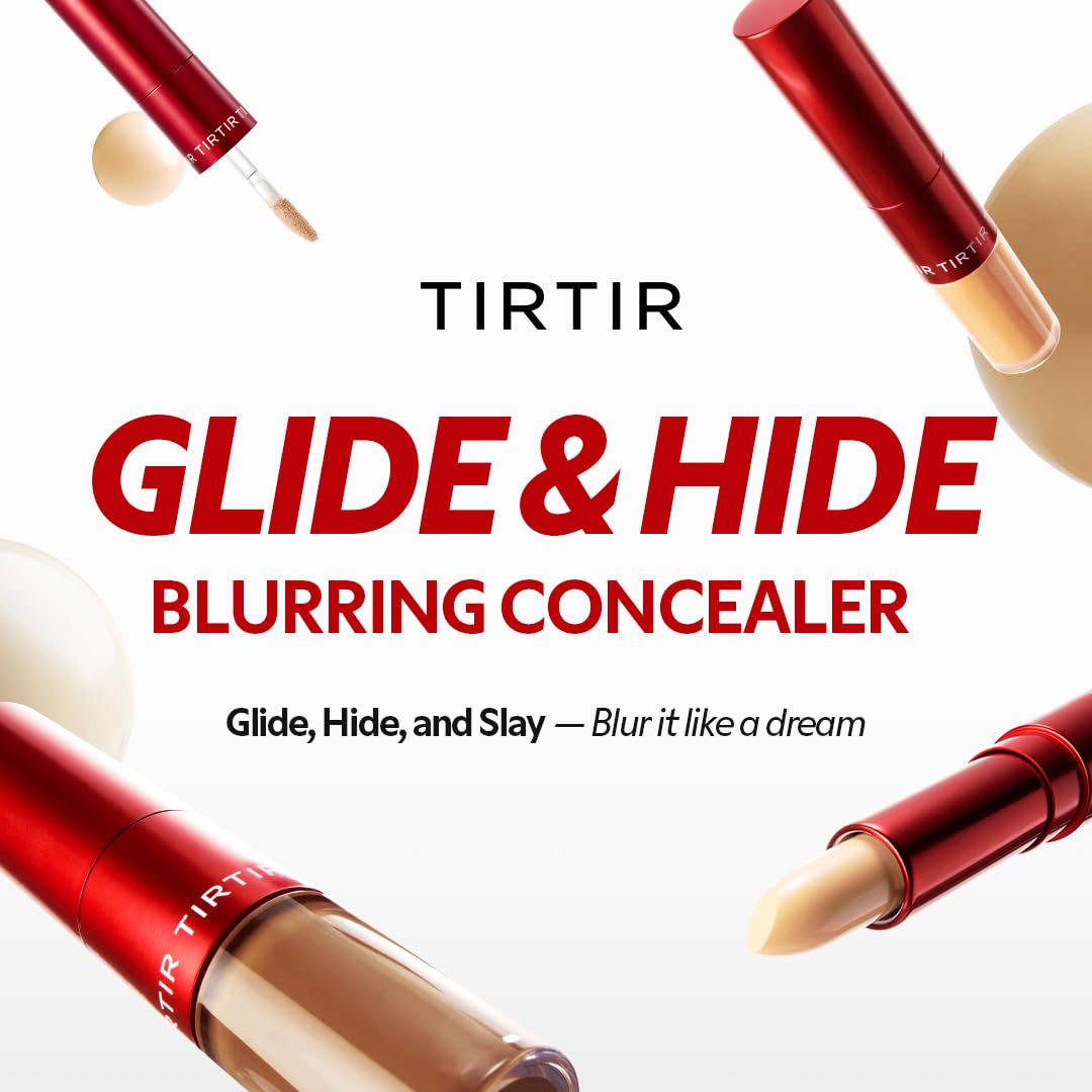 TIRTIR Glide&Hide Blurring Concealer - Creamy texture, Conceals dark circles and wrinkles, Dual formula (liquid tip & balm stick), Long-lasting wear, Korean Makeup, #0.5N, 0.28 Oz - Image 3
