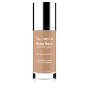 Neutrogena Hydro Boost Hydrating Tint Foundation Makeup for Dry Skin, with Hyaluronic Acid, Lightweight Oil-Free Water Gel, Non-Comedogenic, 40 Nude Color, 1.0 fl. oz