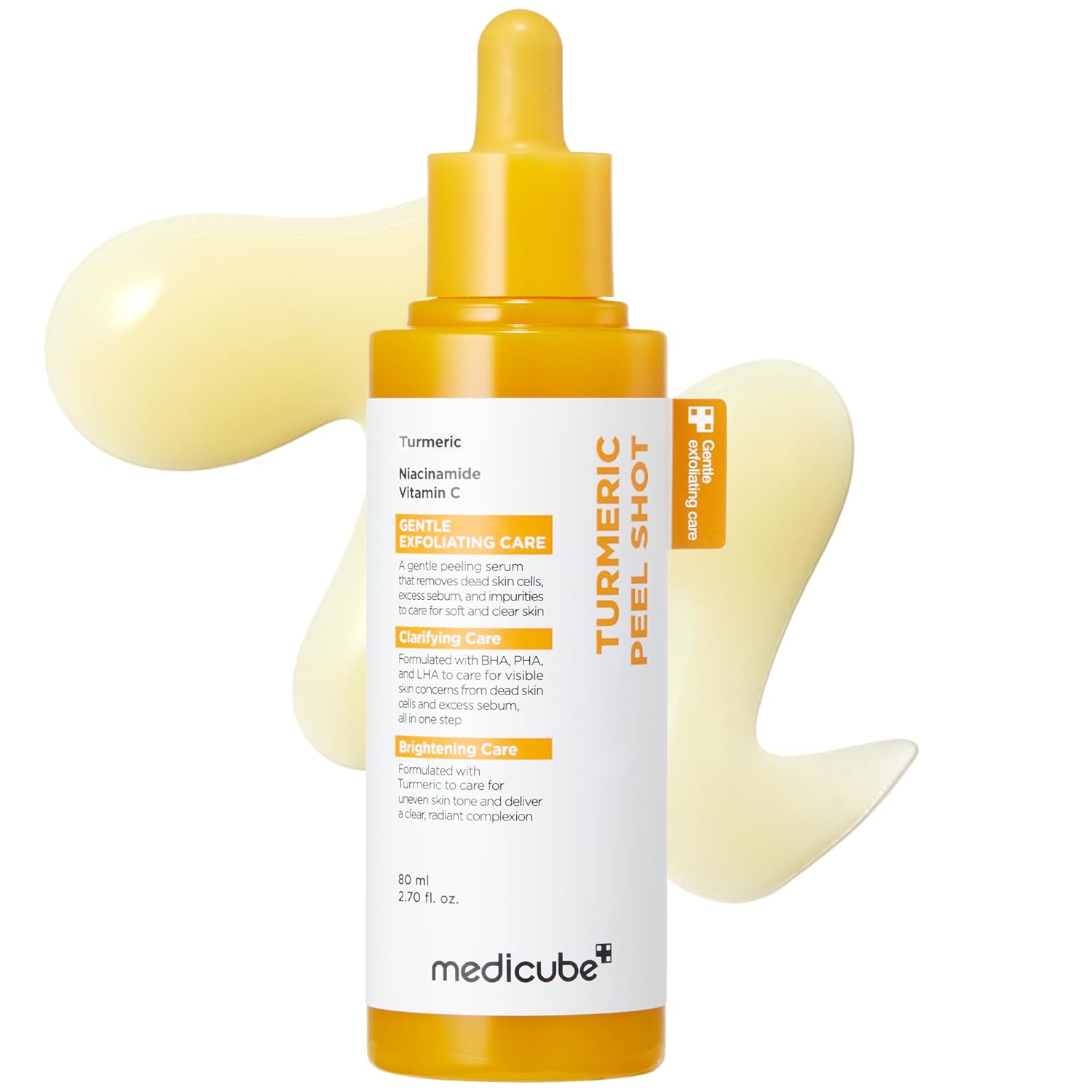 medicube Peel Shot with Turmeric | Reset in One Step | Gentle Exfoliating Serum with BHA, LHA & PHA for Dead Skin Cells, Blackheads & Excess Sebum | For Dull, Rough & Troubled Skin | 2.7 fl.oz - Image 2